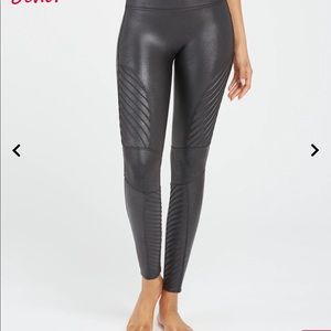Spank Faux Leather Moto Leggings, Black, Size Medium